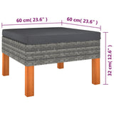 6 Piece Garden Lounge Set with Cushions Poly Rattan Grey