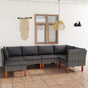 6 Piece Garden Lounge Set with Cushions Poly Rattan Grey
