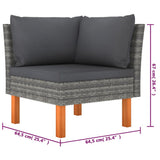 6 Piece Garden Lounge Set with Cushions Poly Rattan Grey