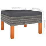 6 Piece Garden Lounge Set with Cushions Poly Rattan Grey