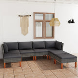 7 Piece Garden Lounge Set with Cushions Poly Rattan Grey