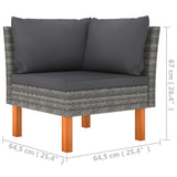 8 Piece Garden Lounge Set with Cushions Poly Rattan Grey