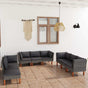9 Piece Garden Lounge Set with Cushions Poly Rattan Grey