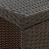 5 Piece Garden Bar Set with Cushions Poly Rattan Brown - Side View
