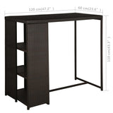 5 Piece Garden Bar Set with Cushions Poly Rattan Brown - Close-Up Angle