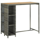 5 Piece Garden Bar Set with Cushions Poly Rattan Grey - Front View