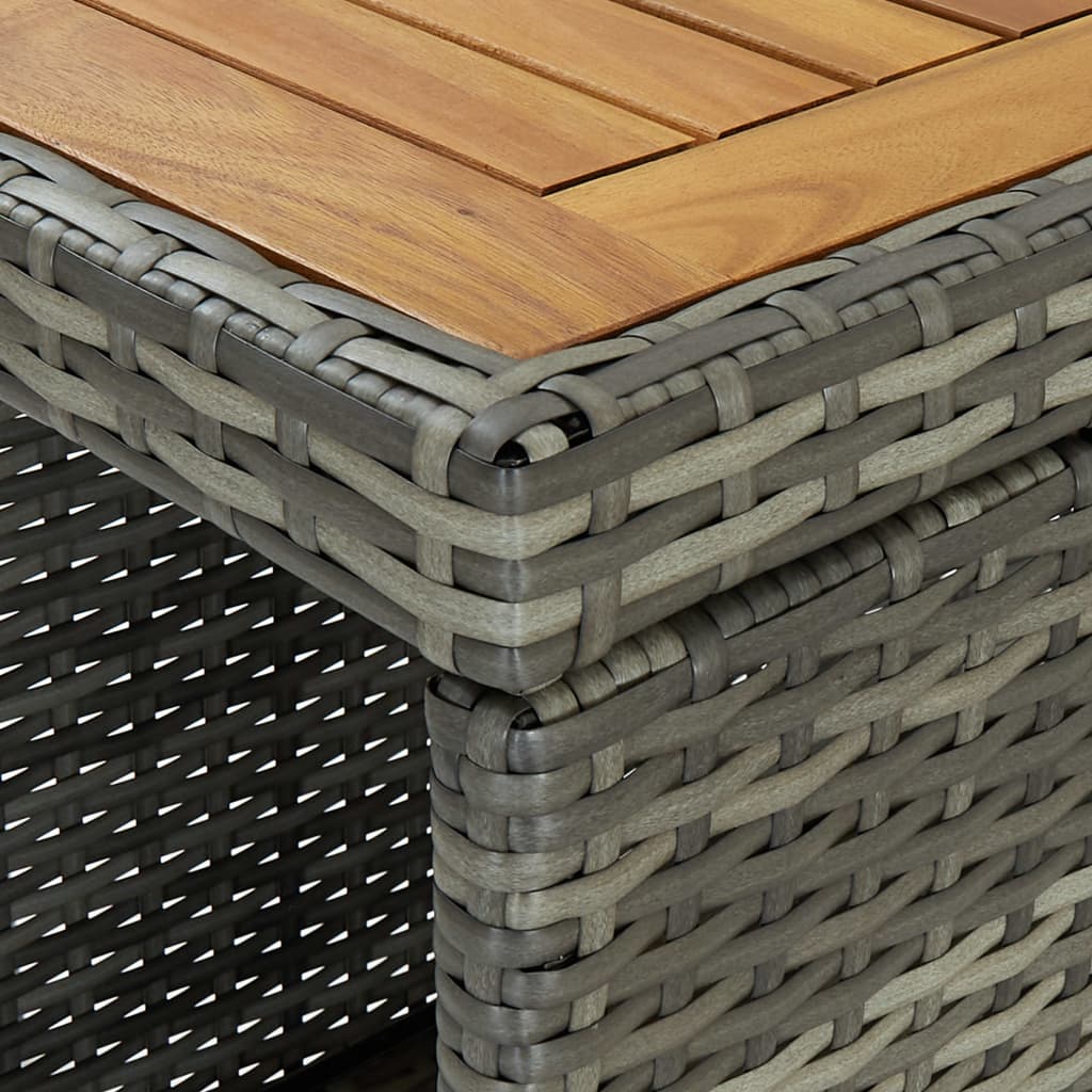 5 Piece Garden Bar Set with Cushions Poly Rattan Grey