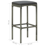 5 Piece Garden Bar Set with Cushions Poly Rattan Grey - Extra Image
