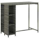 5 Piece Garden Bar Set with Cushions Poly Rattan Grey - Front View
