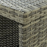 5 Piece Garden Bar Set with Cushions Poly Rattan Grey - Top-Down View