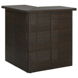 4 Piece Garden Bar Set with Cushions Poly Rattan Brown - Front View