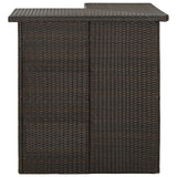 4 Piece Garden Bar Set with Cushions Poly Rattan Brown - Top-Down View