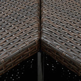 4 Piece Garden Bar Set with Cushions Poly Rattan Brown - Rear View