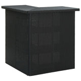 4 Piece Garden Bar Set with Cushions Poly Rattan Black