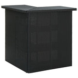 4 Piece Garden Bar Set with Cushions Poly Rattan Black - Front View