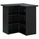 4 Piece Garden Bar Set with Cushions Poly Rattan Black - Side View