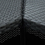 4 Piece Garden Bar Set with Cushions Poly Rattan Black - Rear View