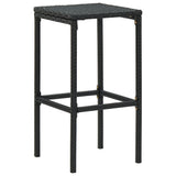 4 Piece Garden Bar Set with Cushions Poly Rattan Black