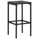 4 Piece Garden Bar Set with Cushions Poly Rattan Black - Extra Image
