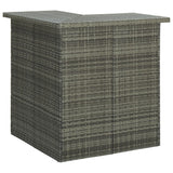 4 Piece Garden Bar Set with Cushions Poly Rattan Grey - Front View