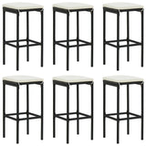 8 Piece Garden Bar Set with Cushions Poly Rattan Black