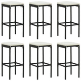 8 Piece Garden Bar Set with Cushions Poly Rattan Black - Close-Up Angle