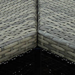 8 Piece Garden Bar Set with Cushions Poly Rattan Grey