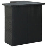 16 Piece Garden Bar Set with Cushions Poly Rattan Black - Top-Down View