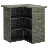 16 Piece Garden Bar Set with Cushions Poly Rattan Grey - Side View