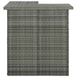 16 Piece Garden Bar Set with Cushions Poly Rattan Grey - 45-Degree Angle