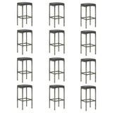 16 Piece Garden Bar Set with Cushions Poly Rattan Grey - Close-Up Angle