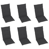 Garden Reclining Chairs 6 pcs with Cushions Solid Acacia Wood - Rear View