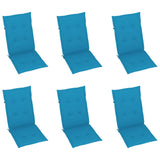 Garden Reclining Chairs 6 pcs with Cushions Solid Acacia Wood - Rear View