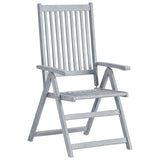 Garden Reclining Chairs 6 pcs with Cushions Solid Acacia Wood - Side View