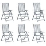 Garden Reclining Chairs 6 pcs with Cushions Solid Acacia Wood