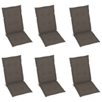 Garden Reclining Chairs 6 pcs with Cushions Solid Acacia Wood