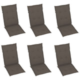 Garden Reclining Chairs 6 pcs with Cushions Solid Acacia Wood - Rear View