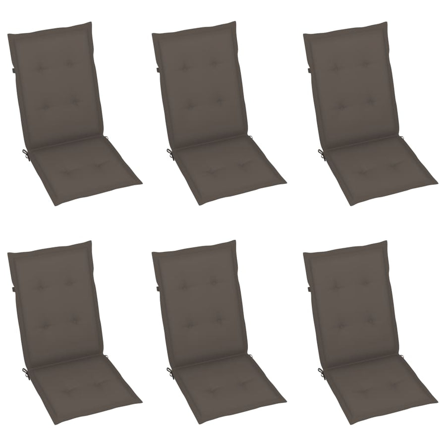 Garden Reclining Chairs 6 pcs with Cushions Solid Acacia Wood