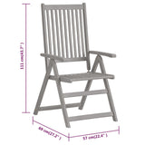 Garden Reclining Chairs 6 pcs with Cushions Solid Acacia Wood