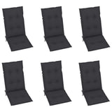 Garden Reclining Chairs 6 pcs with Cushions Solid Acacia Wood
