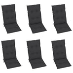 Garden Reclining Chairs 6 pcs with Cushions Solid Acacia Wood