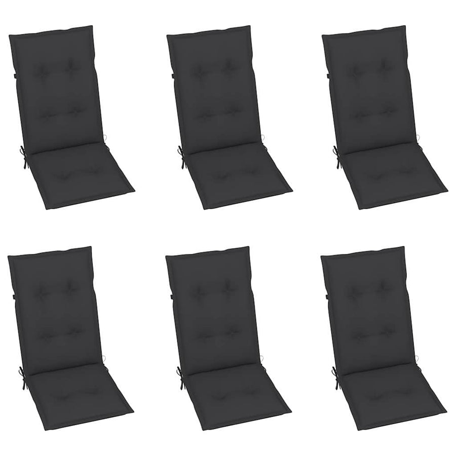 Garden Reclining Chairs 6 pcs with Cushions Solid Acacia Wood