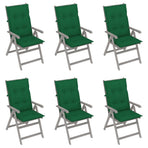 Garden Reclining Chairs 6 pcs with Cushions Solid Acacia Wood