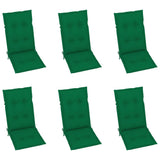 Garden Reclining Chairs 6 pcs with Cushions Solid Acacia Wood - Rear View