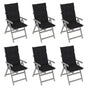 Garden Reclining Chairs 6 pcs with Cushions Solid Acacia Wood