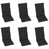 Garden Reclining Chairs 6 pcs with Cushions Solid Acacia Wood - Rear View