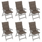Garden Reclining Chairs 6 pcs with Cushions Solid Acacia Wood