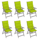 Garden Reclining Chairs 6 pcs with Cushions Solid Acacia Wood