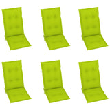 Garden Reclining Chairs 6 pcs with Cushions Solid Acacia Wood