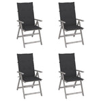 Garden Reclining Chairs 4 pcs with Cushions Solid Acacia Wood